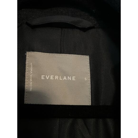 NWOT Everlane Women's The Italian ReWool Long Peacoat Heathered Black Size S - Picture 6 of 16